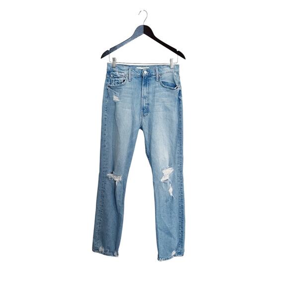 Mother Superior High Waisted Rider Skimp Straight Leg Jeans in The Confession - Picture 2 of 9